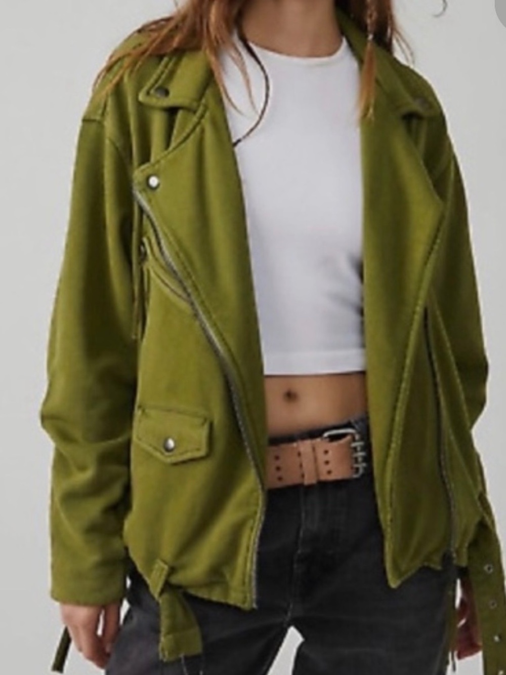 Free People Rebel Rebel oversized moto jacket sz med nwt